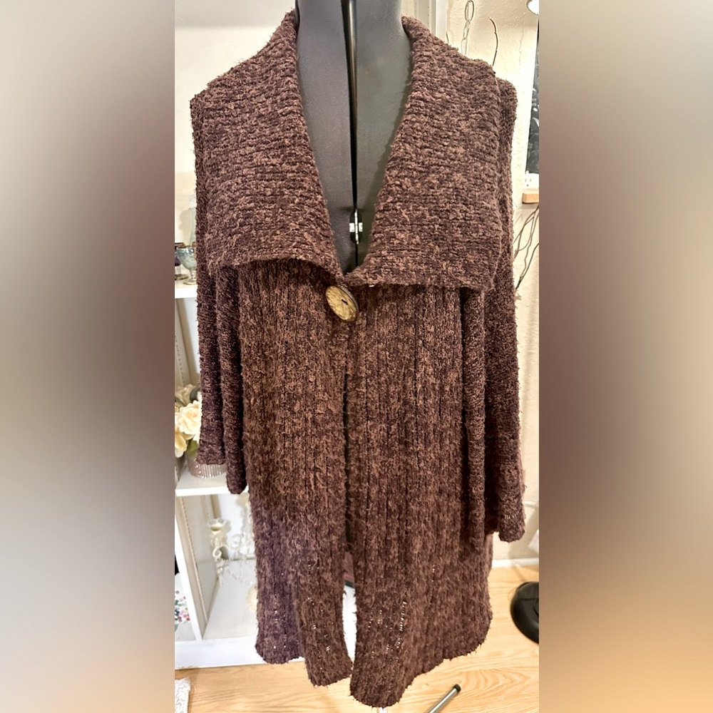 KUPU KUPU Womens Oversized Boho 100% Rayon Hand Knitted Sweater Cottagecore Sz L
